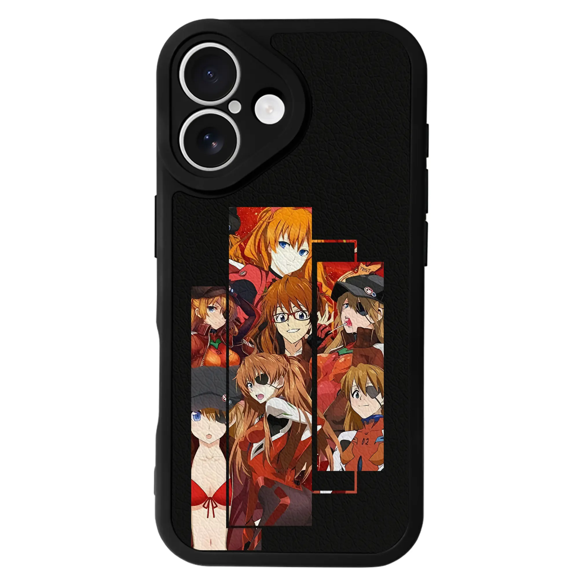 エヴァンゲリオン グッズ,アスカ·ラングレー - IPhone 16シリーズ対応 ・ シリコンスマホケース ・ レザー調 ・ 高精度フィット ・ 耐衝撃 ・ ワイヤレス充電対応 ・ 精密カット